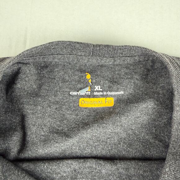 Carhartt Shirt Mens XL Gray Loose Fit Large Spellout Long Sleeve Casual Workwear - Picture 5 of 5